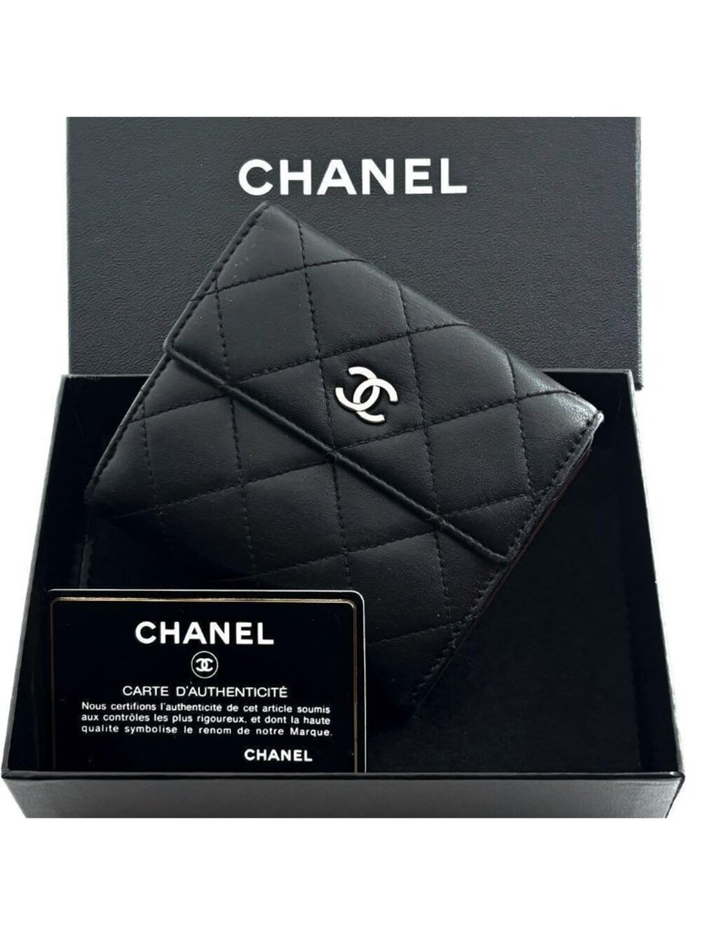 Chanel Wallet Quilted Lamb Hook Bifold